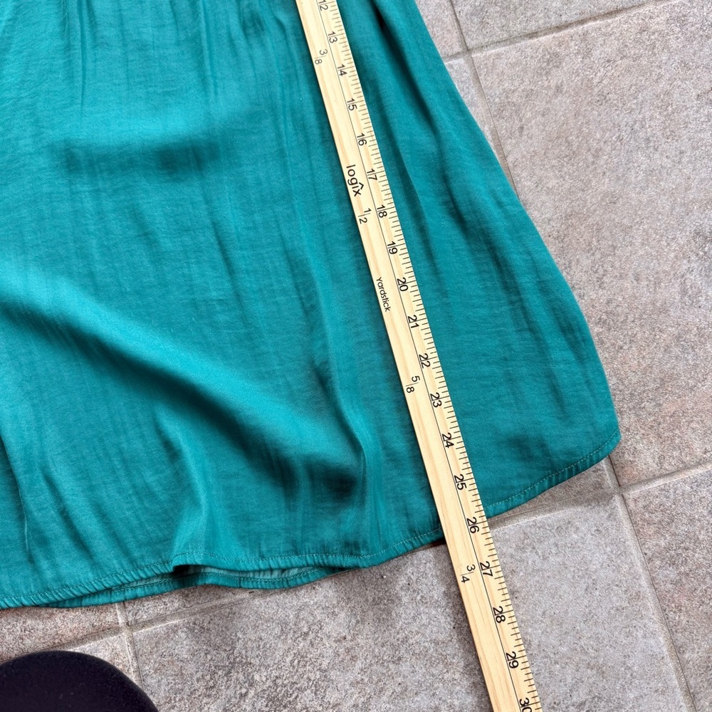 Sleeveless Ruffle Neck Shell Teal Green - Picture 2 of 5